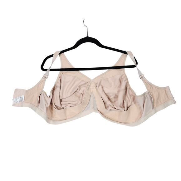 Glamorise Bra sz 42‎ I Wirefree Comfort Straps Beige Tan Full KE245 Women READ - Picture 8 of 10